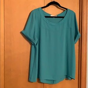 Loft short sleeves blue blouse